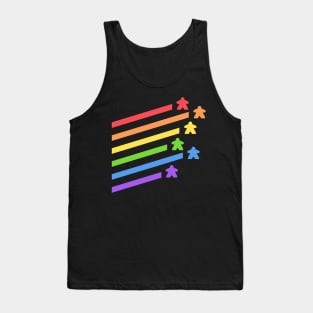 Rainbow Meeples Board Games Addict Tank Top